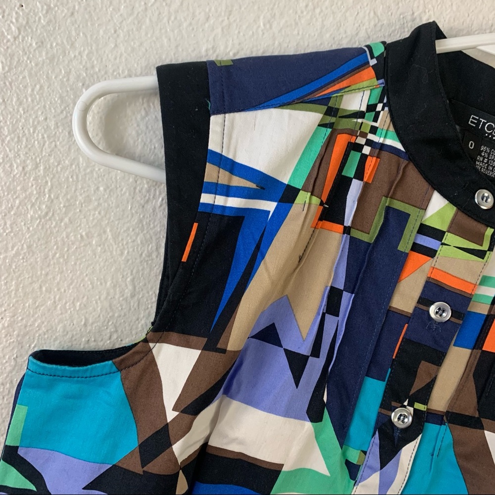 Etcetera Multicolor Button Down Sleeveless Women’… - image 4